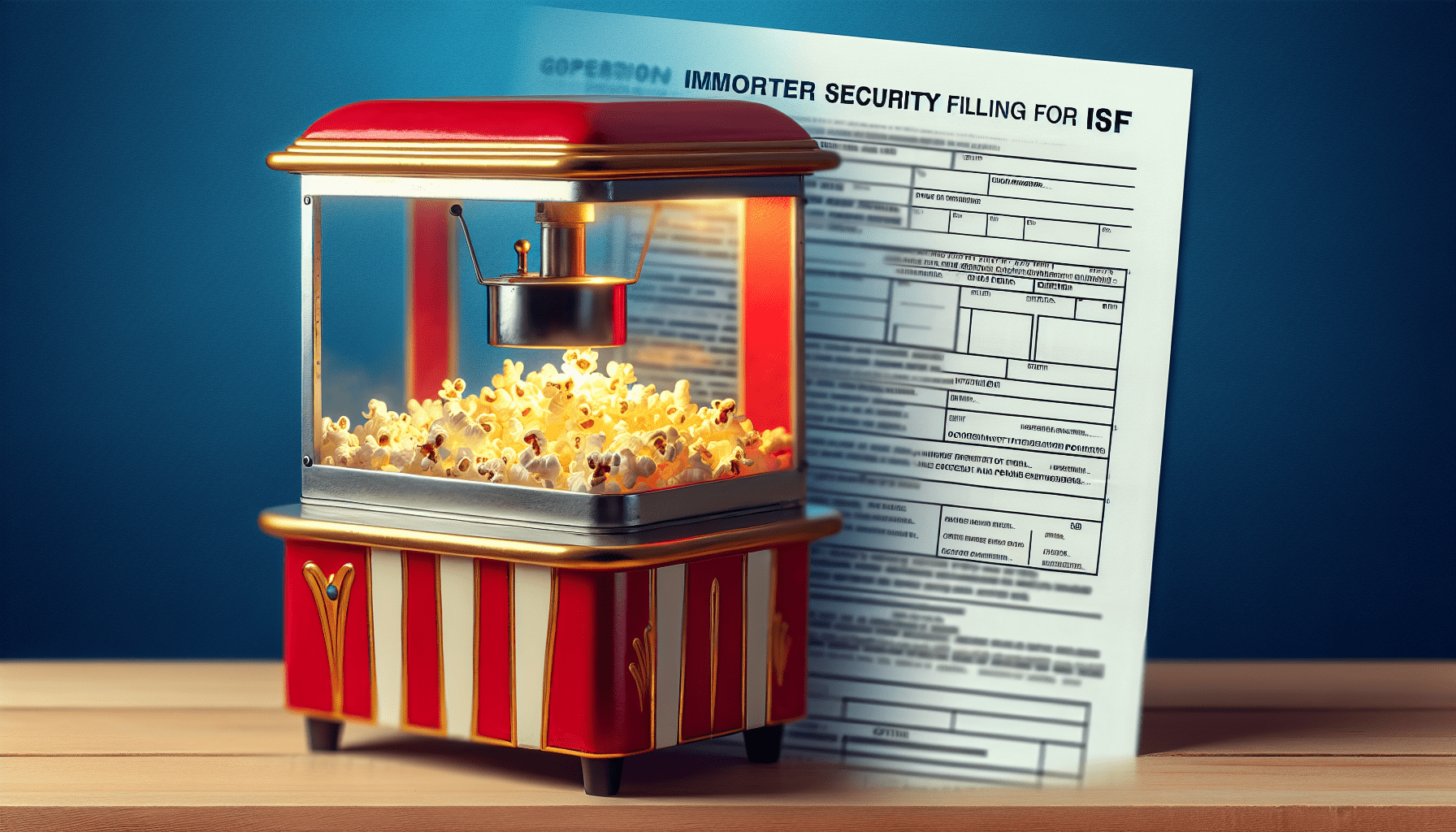 How to file isf for popcorn machine